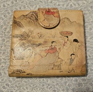 **Vintage** handpainted leather wallet